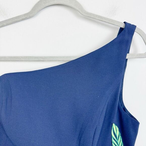 LILLY PULITZER | NEW Jamie True Navy Embroidered Asymmetrical Dress Women’s 6 - Picture 7 of 14